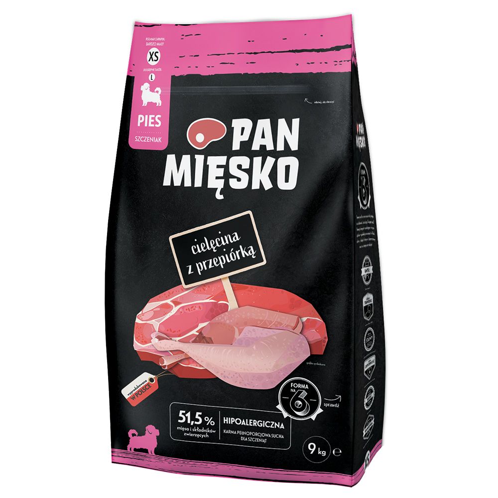 Pan Mięsko Extra Small Puppy Veal with Quail 9kg