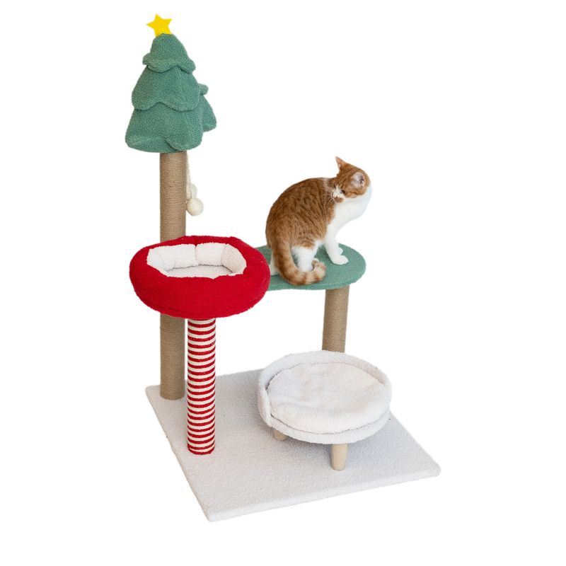 TIAKI Christmas Scratching Post Red/Green