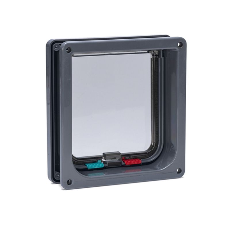 Karlie Cat Flap with 4-way Closure Incl. Tunnel Grey