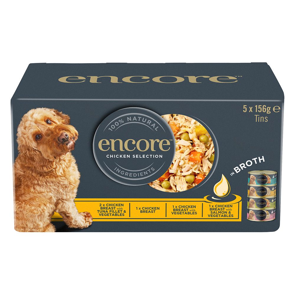 Encore Dog Tin Chicken Selection Finest selection (3 varieties) (5 x 156g)
