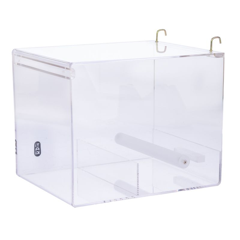 TIAKI No-Mess Acrylic Bird Feeder Size S: 13 x 14 x 13cm (L x W x H)