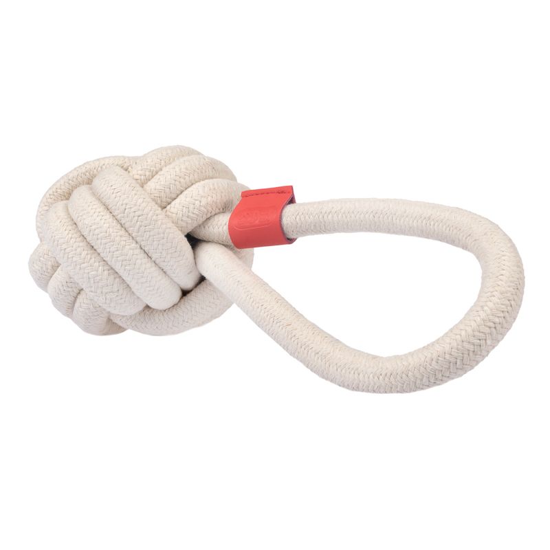 TIAKI Dog Toy Rope Ball with Handle L 23 x Ø 8,3 cm