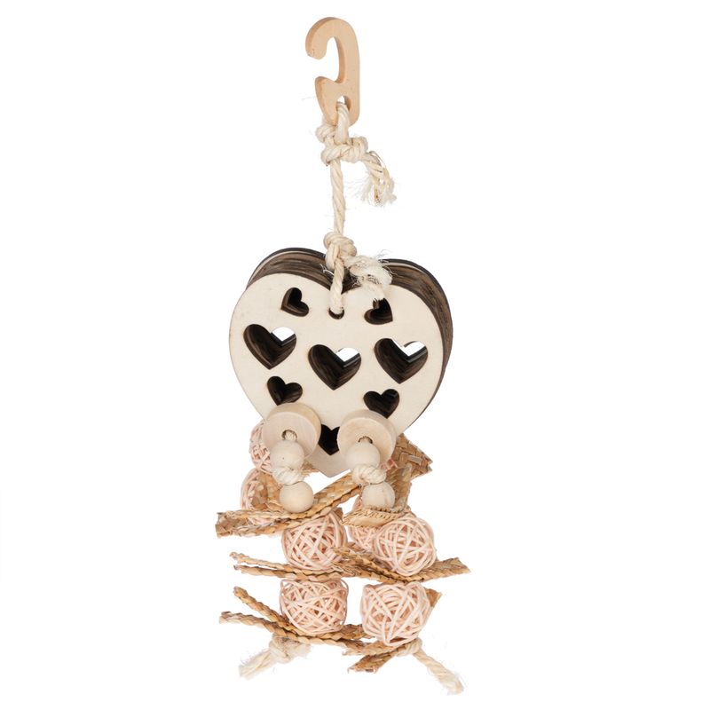 TIAKI Heart Snack Bird Toy approx. 30 x 10 x 9cm (L x W x H)