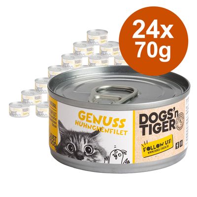 Dogs'n Tiger Cat Filet Saver Pack 24 x 70g Tuna & Salmon Fillet