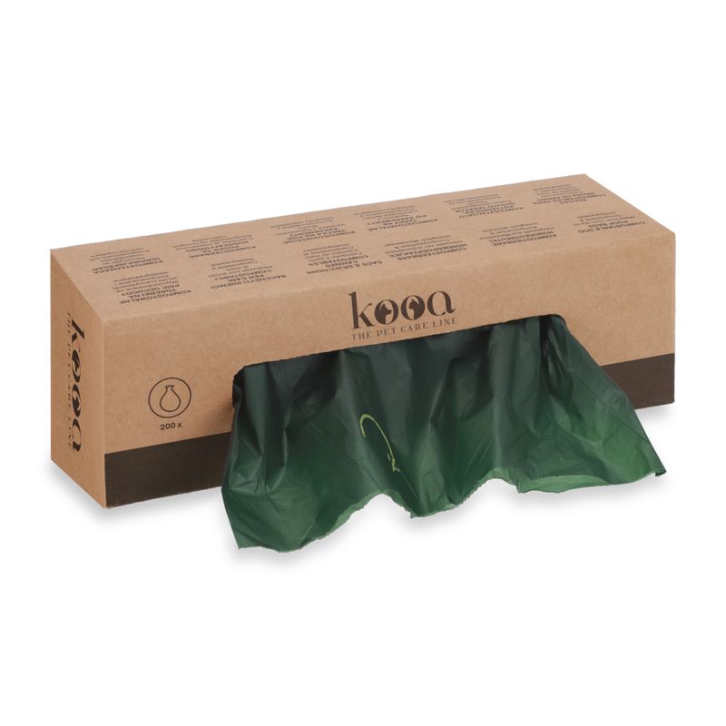 kooa Compostable Dog Waste Bag Dispenser Box 1 Box of 200 Bags