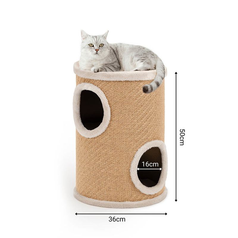 Lionto Scratching Barrel with Jute - Beige 50 x 36 x 36cm (H x L x W)