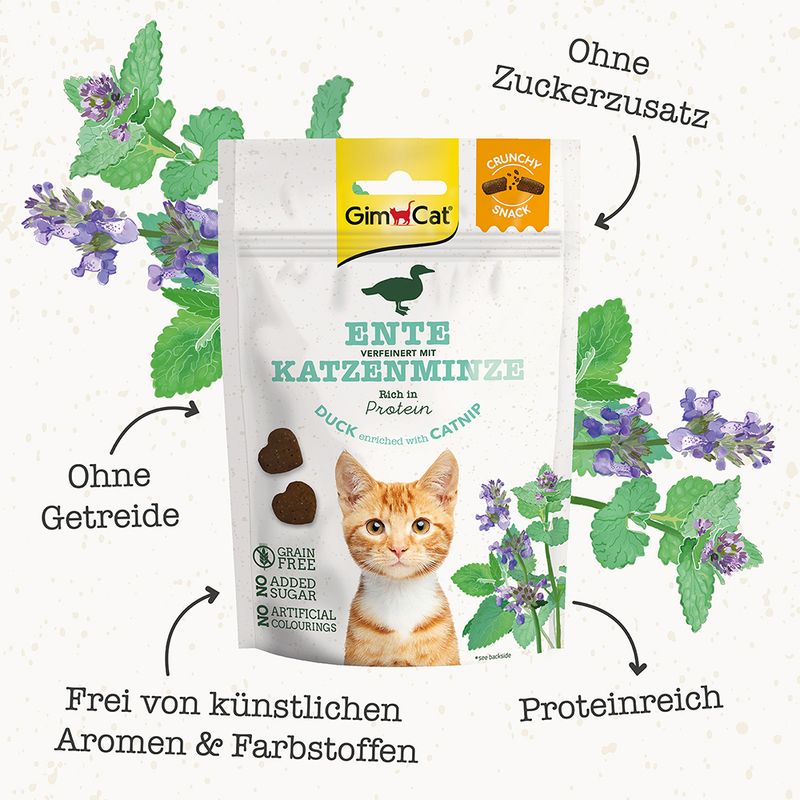 GimCat Crunchy Snacks Duck & Catnip 140g
