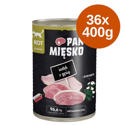 Pan Mięsko Cat Mega Pack 36 x 400g Turkey with Goose
