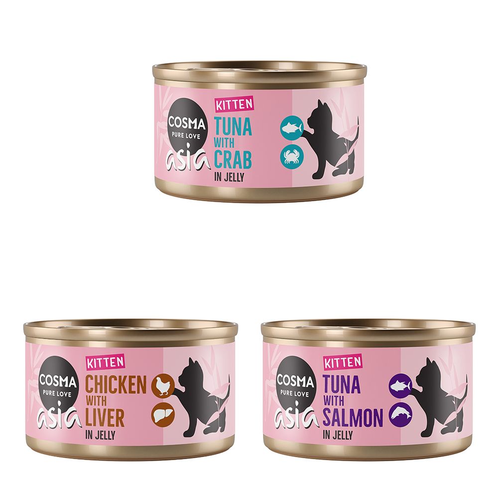 Cosma Asia Kitten in Jelly Saver Pack 12 x 85g Tuna with Salmon
