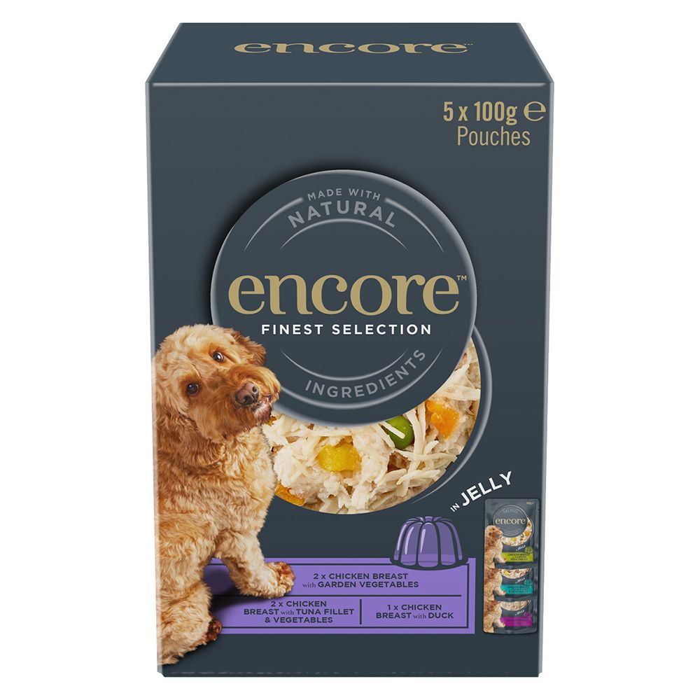 Encore Dog Jelly Pouch Multipack 100g Finest Selection (5 x 100g)