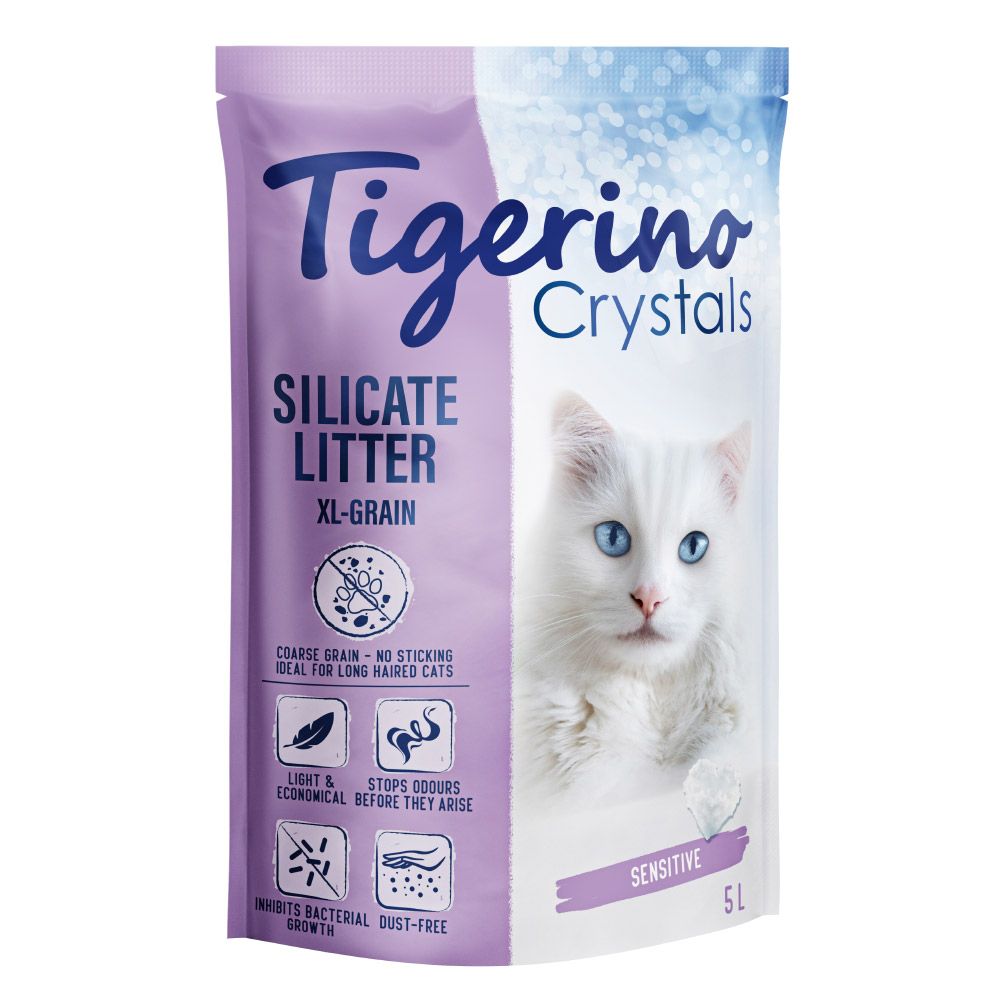 Tigerino Crystals XL-Grain Sensitive Cat Litter - Unscented 6 x 5l
