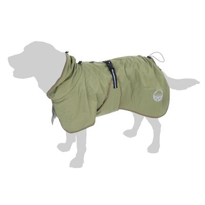 TIAKI Dog Raincoat - Olive approx. 40cm (Back Length)