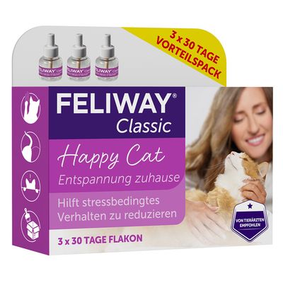 Feliway Diffuser Economy Pack: 3 x 48ml Refill Bottles (Diffuser not included)