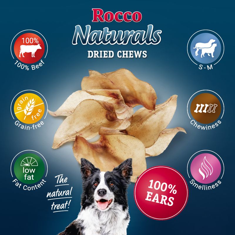 Rocco Natural Dried Cows' Ear 10 Chews