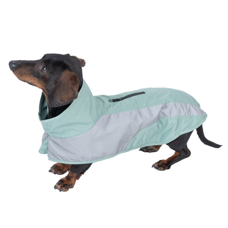 Nomad Tales Spirit Reflective Dog Raincoat - Mint approx. 35cm (Back Length)