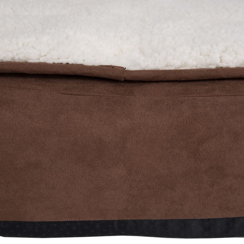 Oval Memory Foam Dog Bed - Brown 100 x 65 x 24 cm (L x W x H)