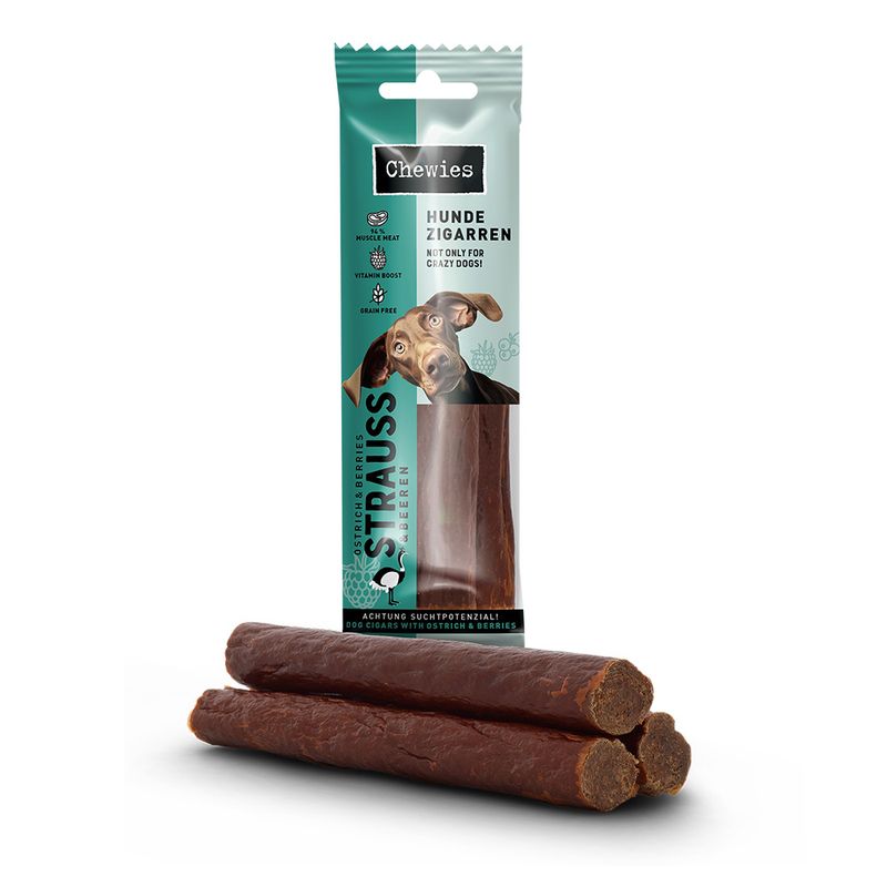 Chewies Dog Cigars Ostrich & Berries (75g)