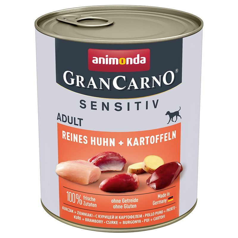 afnimonda GranCarno Adult Sensitive Saver Pack 24 x 800g Pure Chicken & Potatoes