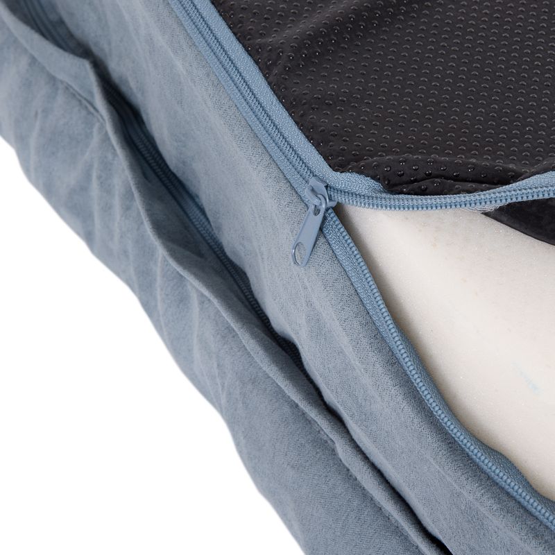 Oval Memory Foam Dog Bed, grey-blue 72 x 50 x 20 cm (L x W x H)