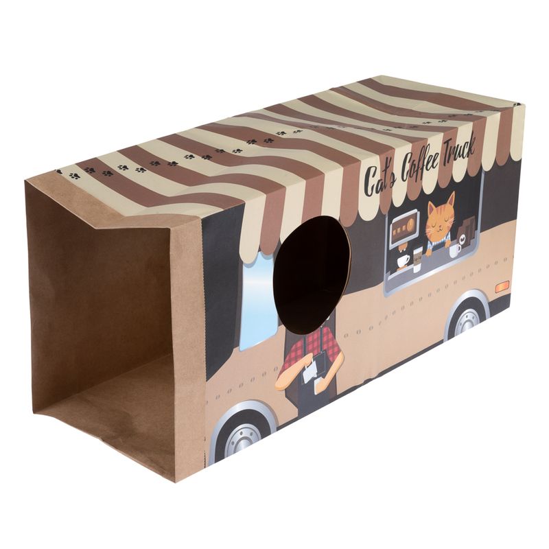 TIAKI Paper Tunnel Coffee Truck for Cats 60 x 22 x 27cm (L x W x H)