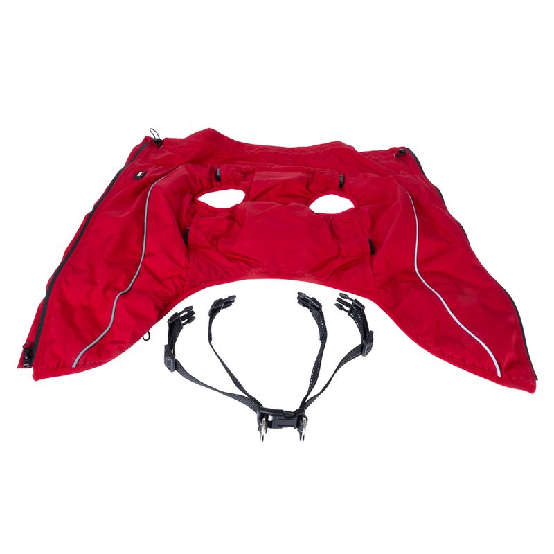 TIAKI Arkon Dog Coat with Harness - Red approx. 35cm (Back Length)