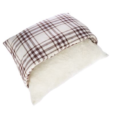 zooplus Basics Checked Cuddle Bed Cushion 60 x 50 x 15 cm (L x W x H)