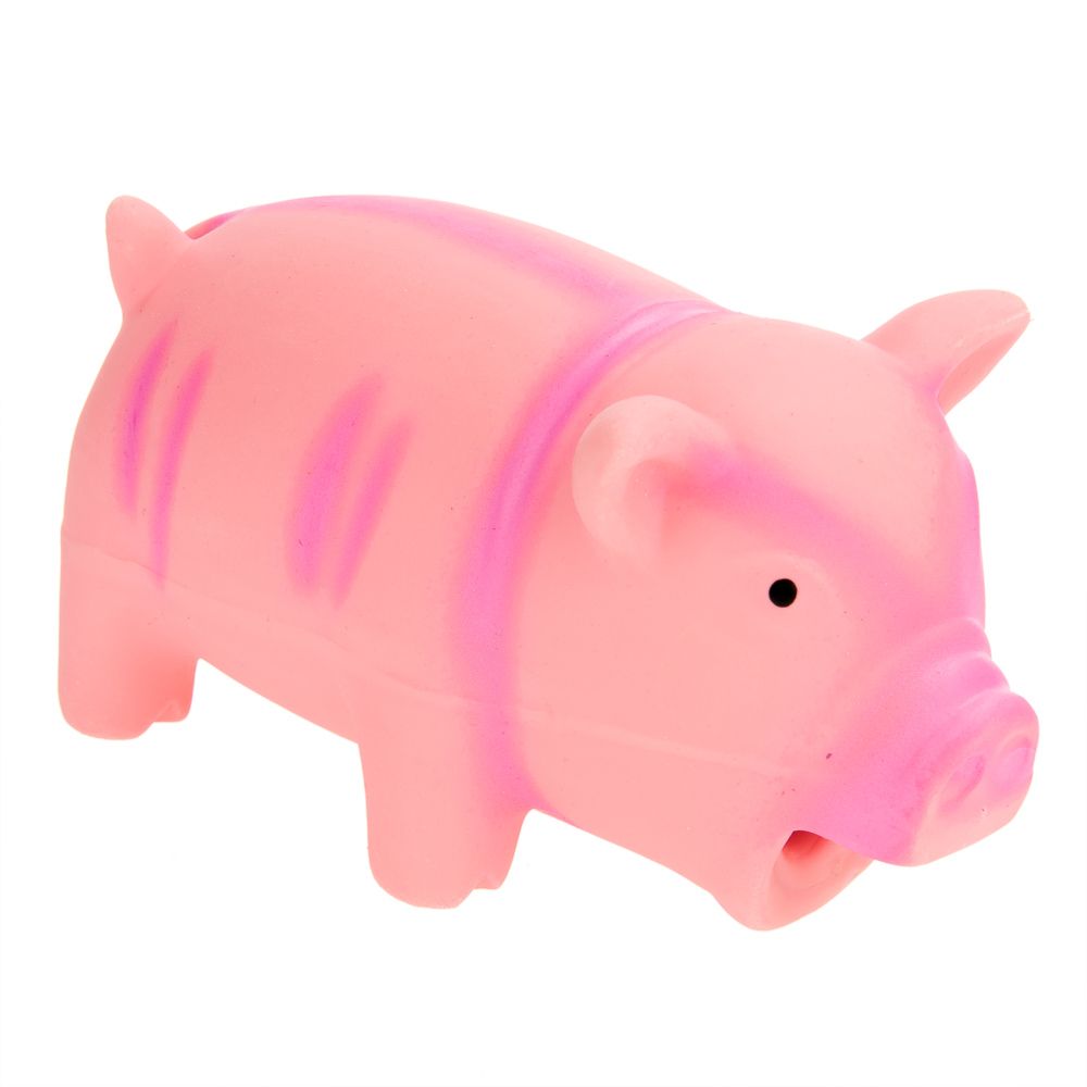 Grunting Latex Squeaker Pig Toy approx. 15cm, pink