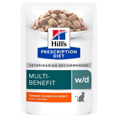 Hill’s Prescription Diet Feline w/d Multi-Benefit - Chicken 12 x 85g Pouches