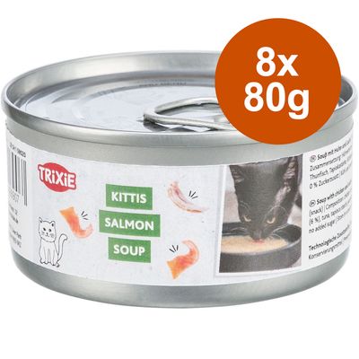 Trixie Kittis Soup Saver Pack 8 x 80g Chicken & Salmon