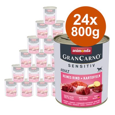 afnimonda GranCarno Adult Sensitive Saver Pack 24 x 800g Pure Chicken & Potatoes