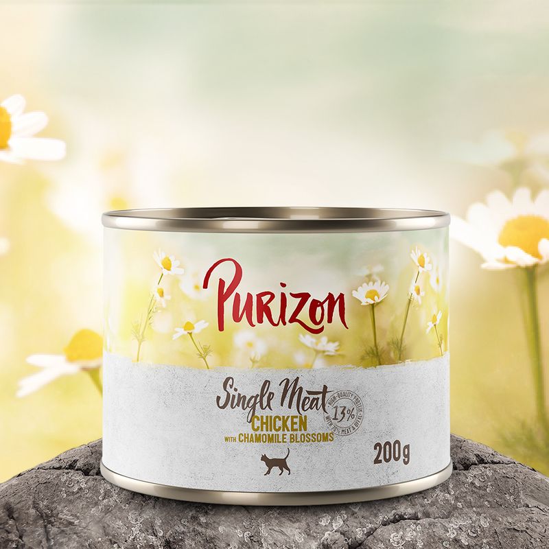 1 x 200g Purizon Single Meat Chicken Wet Cat Food - Try Now!* Chicken with Chamomile Blossoms (200g)