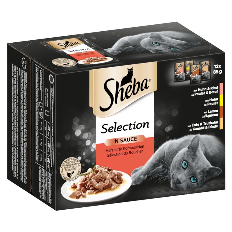Sheba Pouches Select Slices in Gravy 48 x 85g Succulent Collection in Gravy