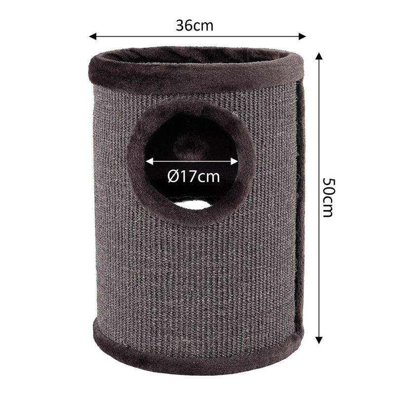 Lionto Scratching Barrel with Sisal - Grey 50 x 36 x 36cm (H x L x W)