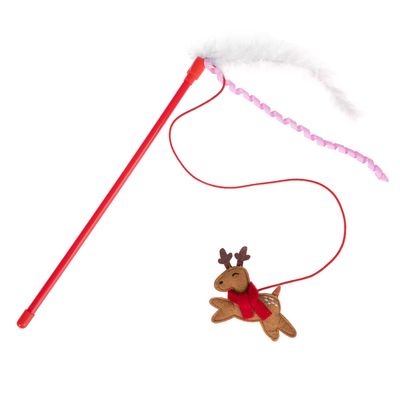 TIAKI Reindeer Dangler Toy with Feathers 1 Dangler Pole
