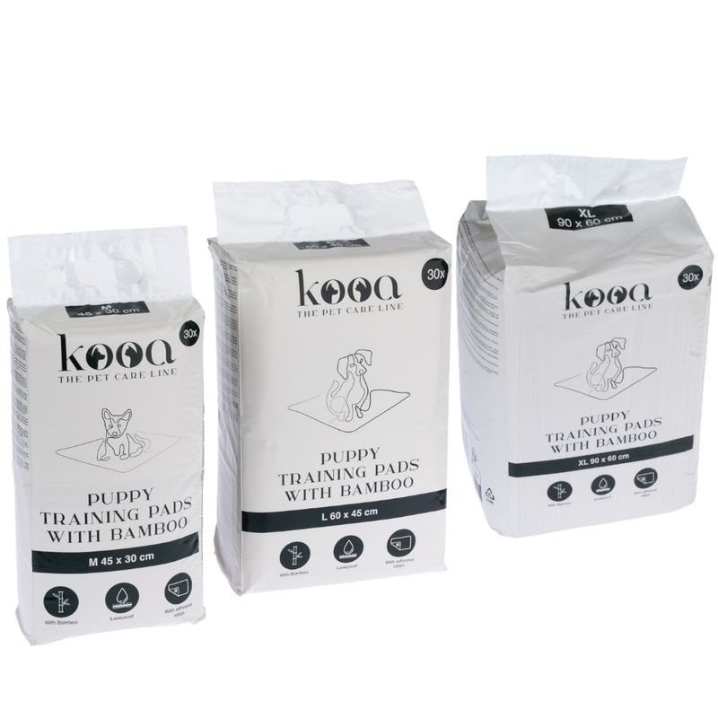 kooa Puppy Training Pads with Bamboo Medium: 45 x 30cm (L x W), 30 Pads