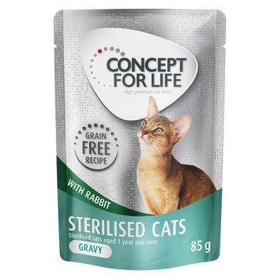 Concept for Life Sterilised Cats Rabbit Grain-Free - in Gravy 12 x 85g