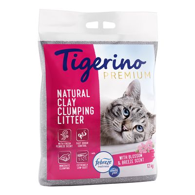Tigerino Premium Cat Litter - Febreze Blossom & Breeze Scent 12kg