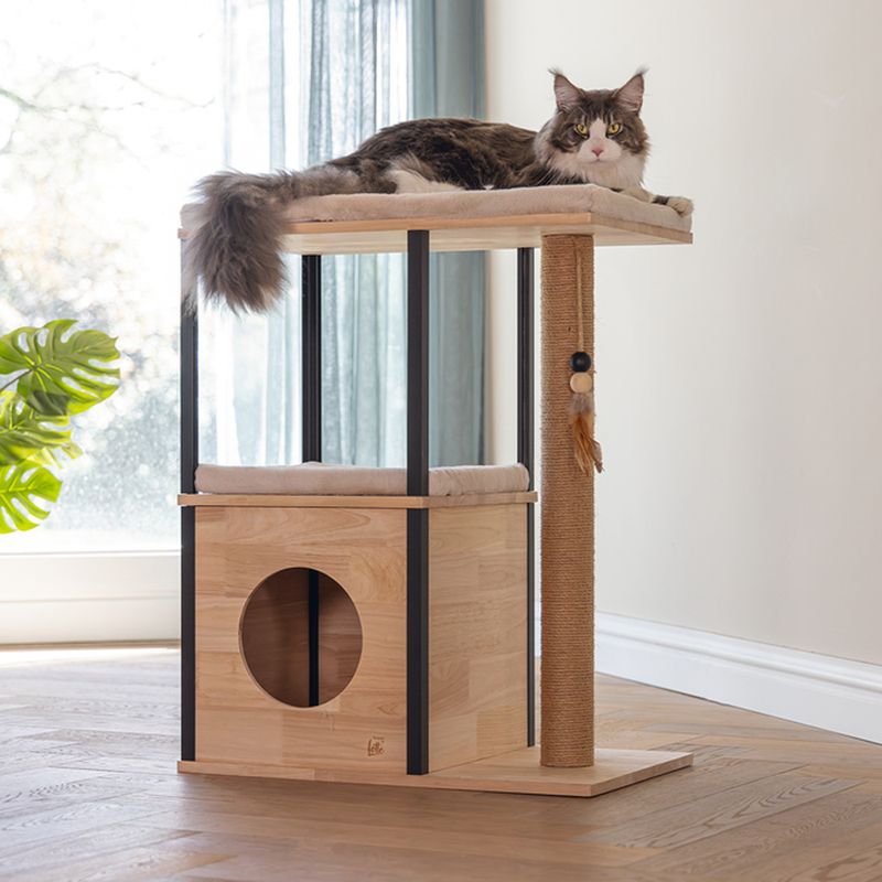 Designed by Lotte Nala Wooden Scratching Post Natural