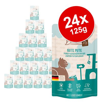 MjAMjAM Pure Meat Pouches Saver Pack 24 x 125g Pure Turkey