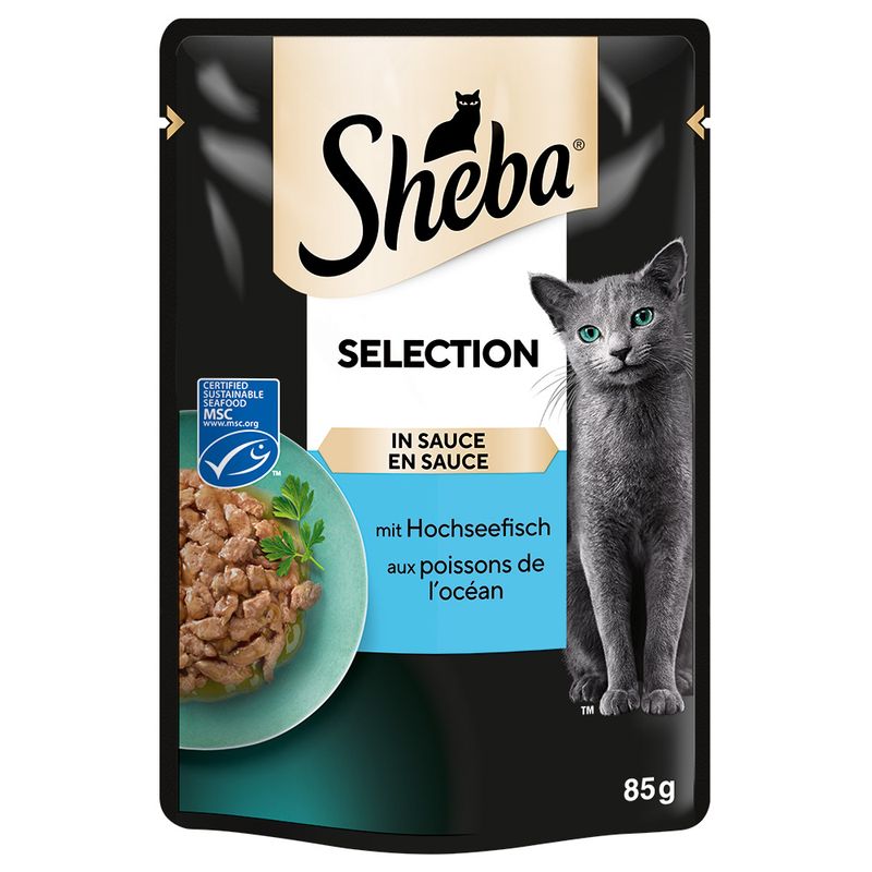 Sheba Pouches Varieties Mega Pack 56 x 85g Select Slices in Gravy with Chicken