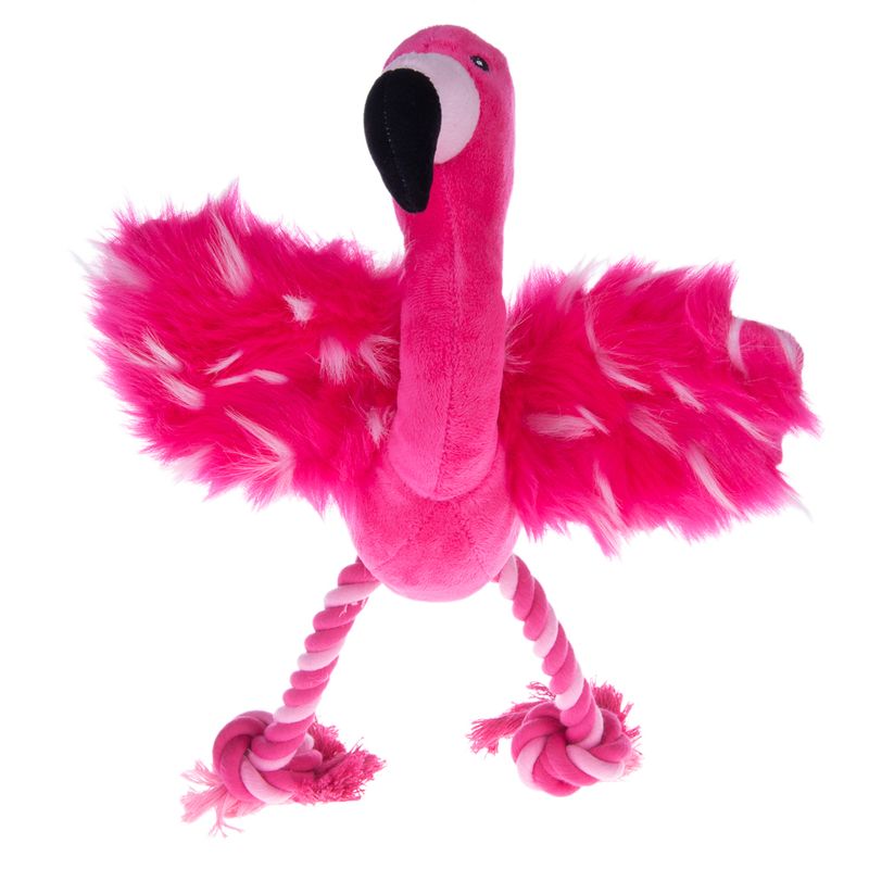 Flamingo Dog Toy with Rope 1 Toy