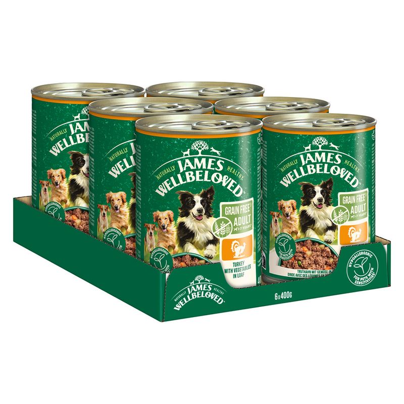 James Wellbeloved Adult Dog Grain Free Hypoallergenic Turkey in Pâté 6 x 400g