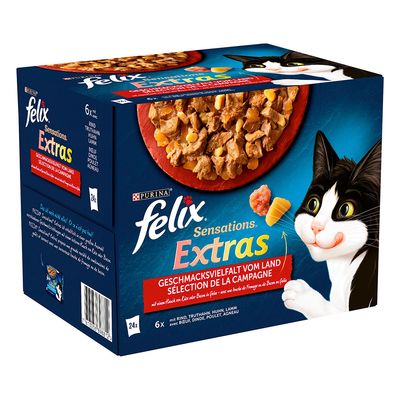 Felix Sensations Extras 24 x 85g Meat in Jelly