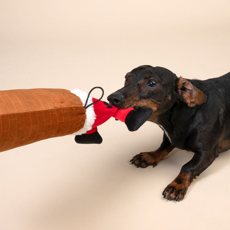 TIAKI Santa's Chimney Plush Dog Toy approx. 48 x 11 x 8 cm (L x W x H)