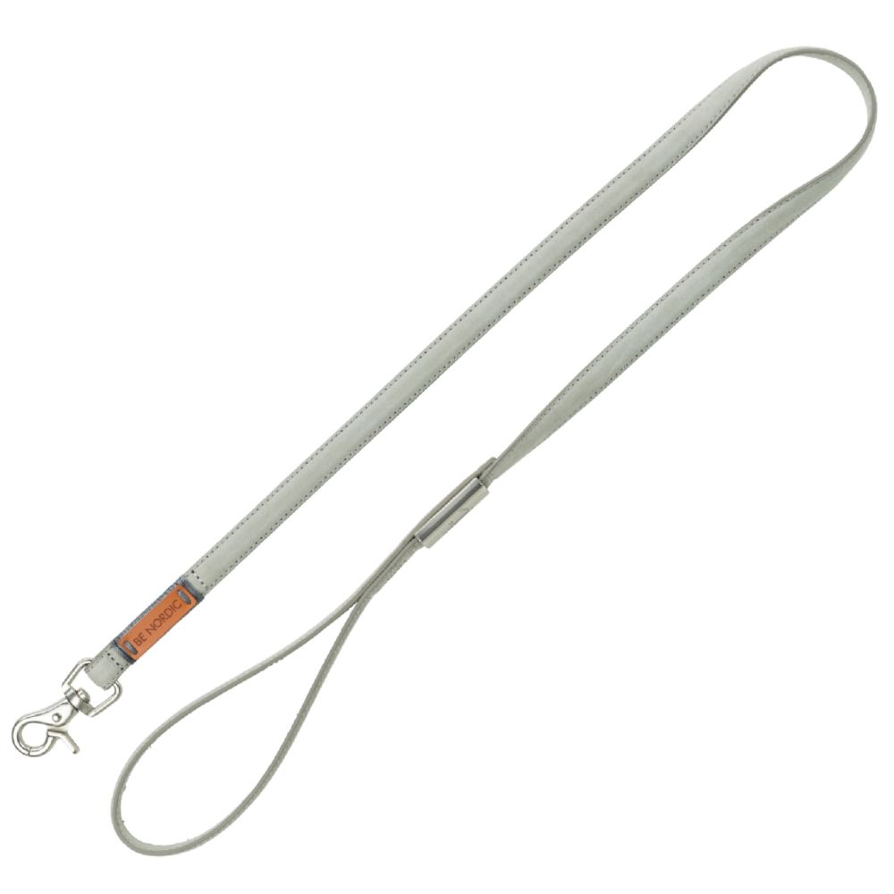 Trixie BE NORDIC Leather Lead – Light Grey XS-S: 120cm length, 15mm width