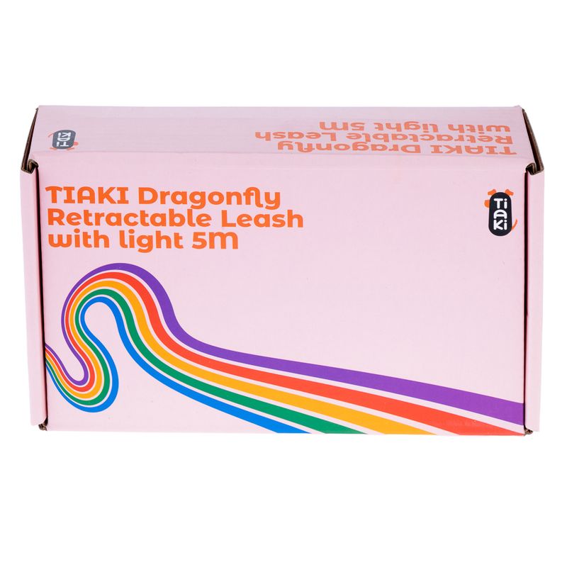 TIAKI Dragonfly Retractable Lead with Light - 5m For Dogs up to 25kg (approx. 5m)