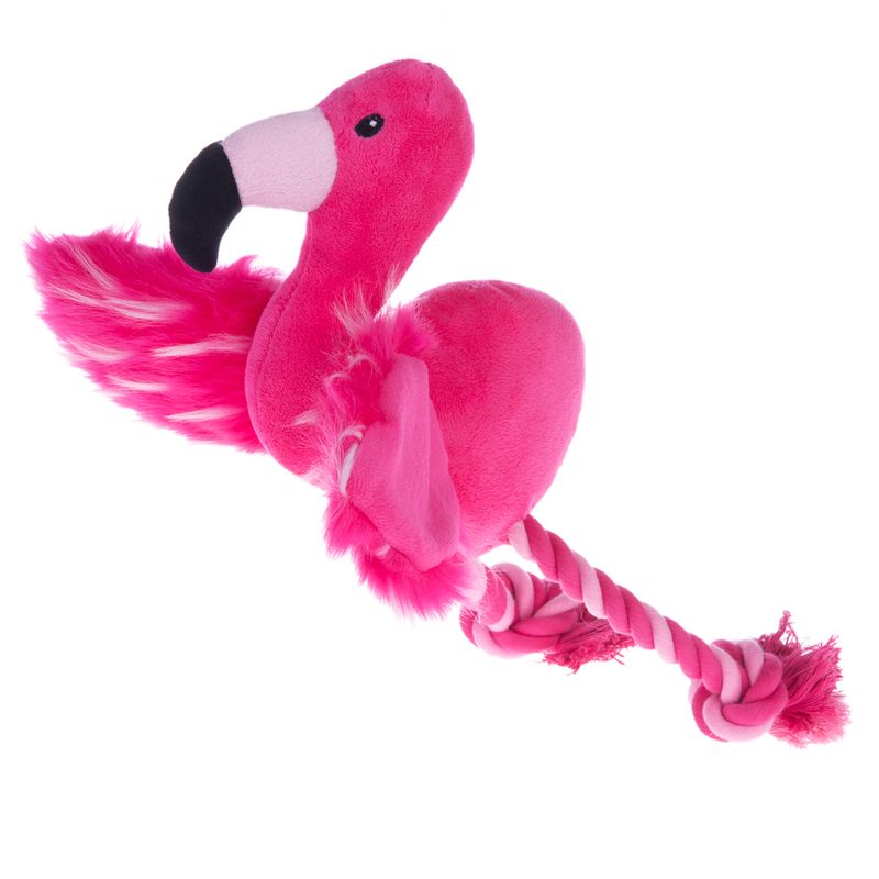 Flamingo Dog Toy with Rope 1 Toy