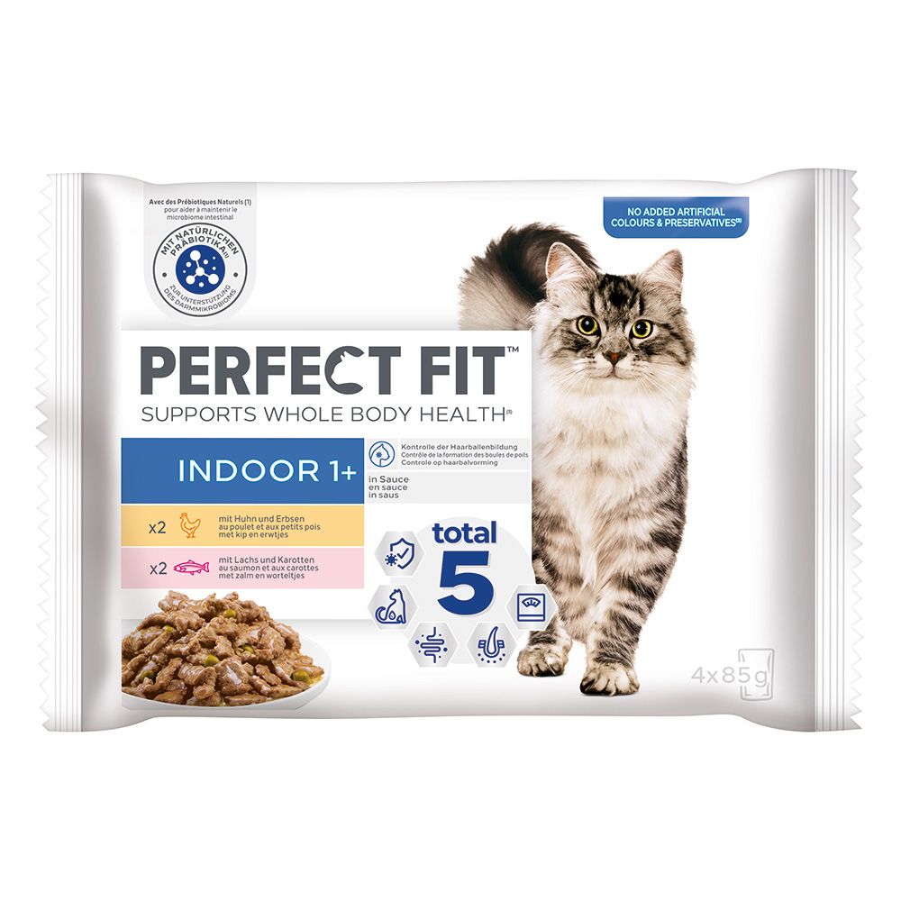 Perfect Fit Indoor 1+ Pouches Chicken & Peas (12 x 85g)