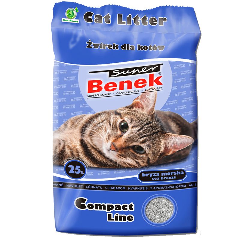 Super Benek Compact Sea Breeze Scented Cat Litter 25l (approx. 20kg)