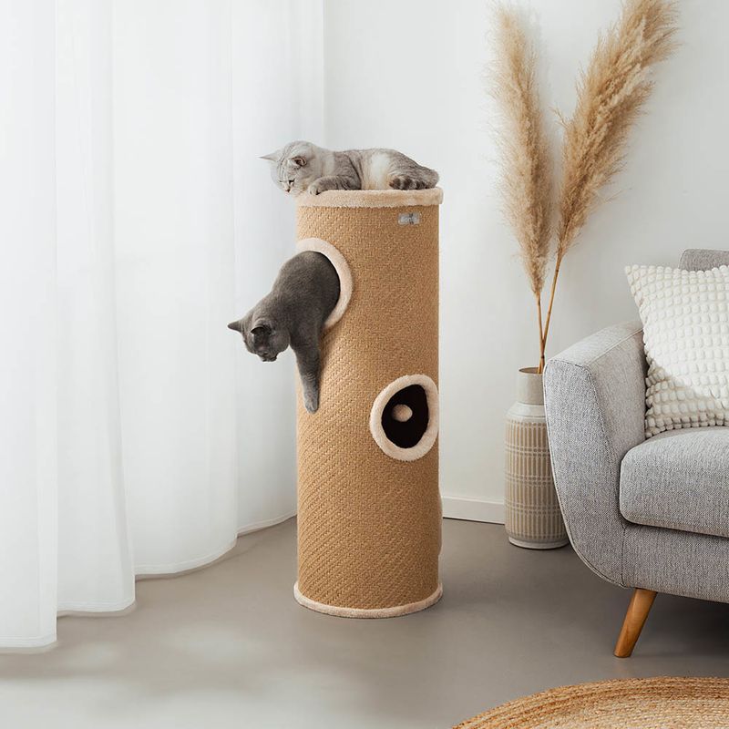 Lionto Scratching Barrel with Jute - Beige 50 x 36 x 36cm (H x L x W)